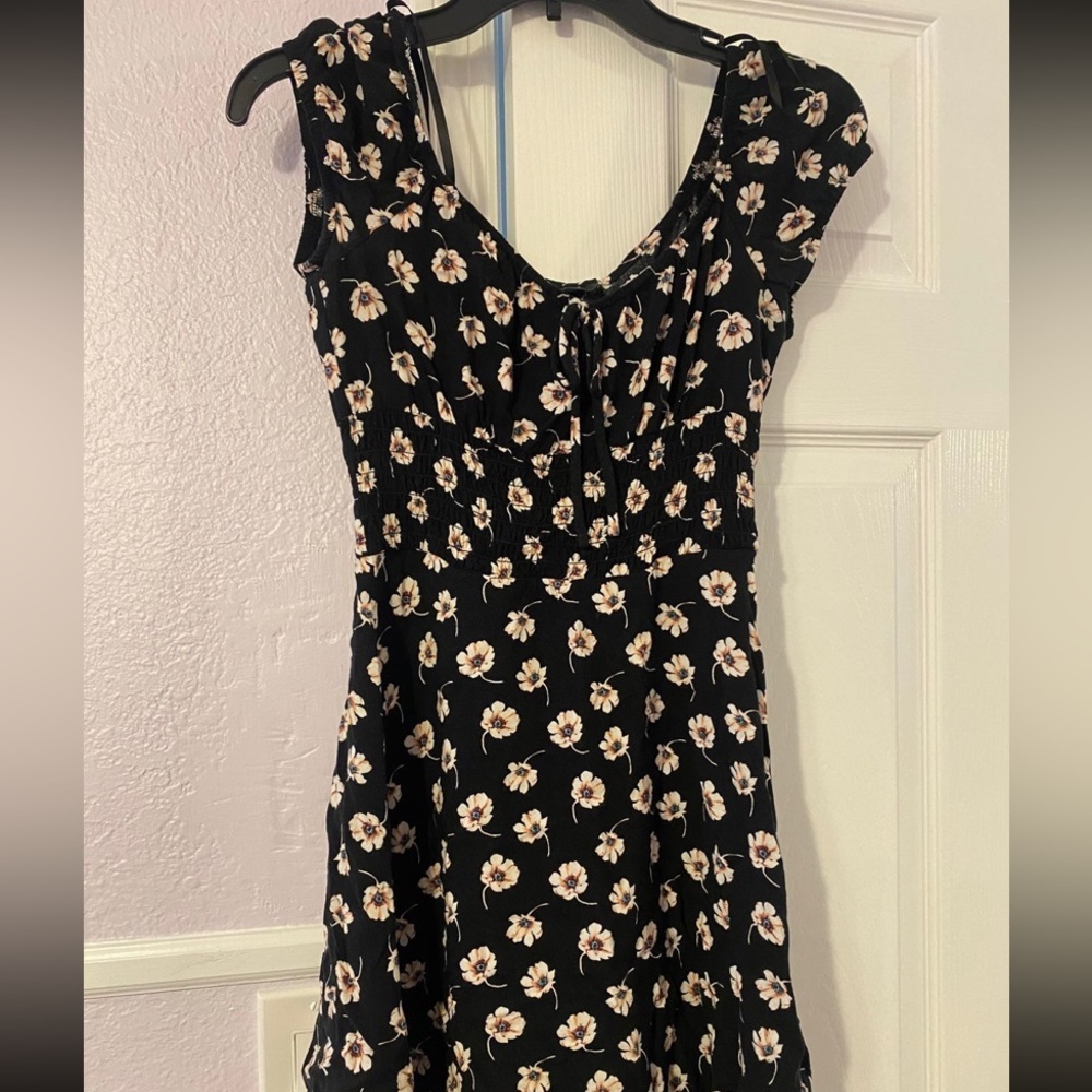 By&By Mini Black flower dress XS Junior